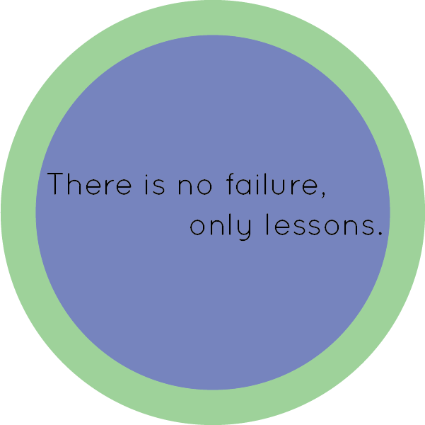 there is no failure, only lessons