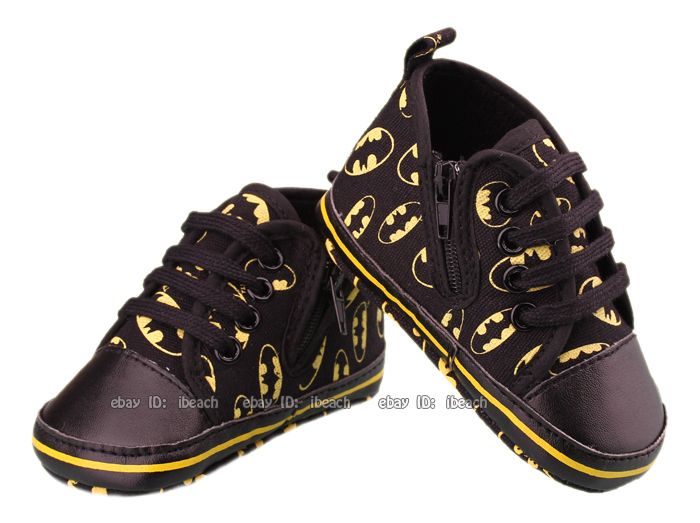 Toddler Baby Boy Batman Crib Shoes Soft Sole Black Sneakers 3 6 9 12 18